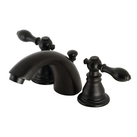 KINGSTON BRASS KB950ACL Mini-Widespread Bathroom Faucet with Plastic Pop-Up, Matte Black KB950ACL